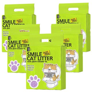 마마쇼 고양이모래 스마일 두부모래, 라벤더향, 5개, 10L