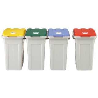 簡單樂活 BI-5799 連結式分類垃圾桶-10L 投入式 環保分類, 綠色