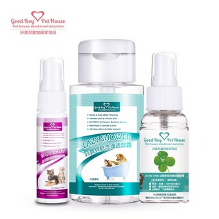 【GBPH好寶貝】毛孩全方位潔淨防護組 乾洗澡 舒緩皮膚癢 環境除臭 防舔咬 新手懶人包, 1個