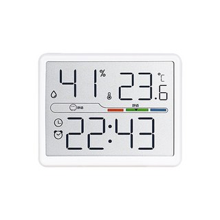 아모란나 베이직 자석부착 디지털 온습도계 LCD 탁상시계, 화이트