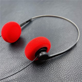 레트로헤드셋 Y2k 블루 옛날 레트로 헤드폰 이어폰 코튼 심플, 유마이크 버전-레드, 기본 모델명/품번