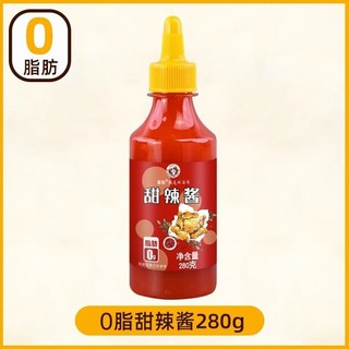 精選果醬奶香芝士醬奶酪醬擠壓瓶，臺灣出貨，適用於麵包牛乳三明治炸雞，家用沙拉醬韓式奶油料理, 1個, 0脂甜辣醬280克