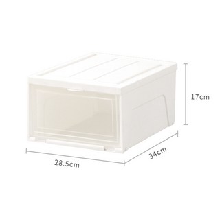 包郵純色鞋盒加厚大號鞋子收納盒翻蓋式收納神器防塵透明可視鞋盒, 1個, 白色16L [34*28.5*17cm]八隻裝
