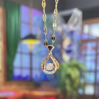 鴻利首飾廠 鈦鋼真金電鍍靈動款立體鏤空錢袋微鑲項鏈 小巧福袋鎖骨鏈項飾