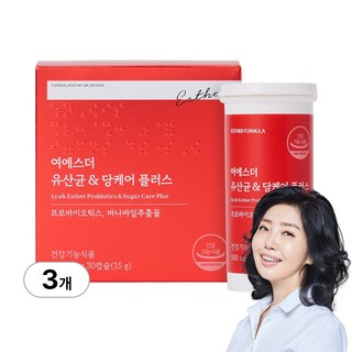 [본사직영] 여에스더 유산균 & 당케어 플러스 바나바잎 추출물, 30정, 3개
