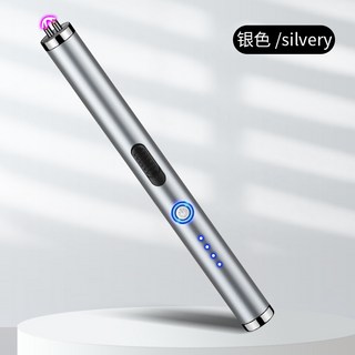 호신용 전기충격기 휴대용 여성용 장기방어 스틱형, 새로운 듀얼 아크 (실버)