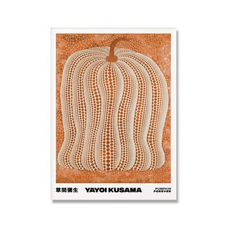 노 브랜드 40x60cm 쿠사마 야요이 슈퍼 호박 작품 전시회 포스터 및 인쇄 갤러리 벽 예술 그림 박물관 캔버스 현대 거실 장식 0617, with frame