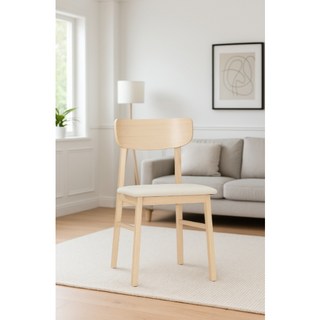 賀雅家居 1869-13 格魯曼餐椅 (布)(實木)(洗白色) 休閒椅 台灣製造 免組裝, 1個