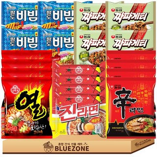 봉지라면 C세트 신라면4 진라면매운맛4 짜파게티4 팔도비빔면4 열라면4 라면스틱4, 1세트