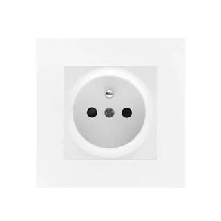 DIY RS485 스위치 LED 표시기 월패드 포함 대형 단추 벽 조명 110V 265V DC 6 갱 화이트, 02 Socket, 01 빠른, 28 French Socket