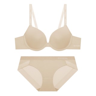 게스언더웨어 인밴드 베이직 브라 팬티 세트 - 베이지