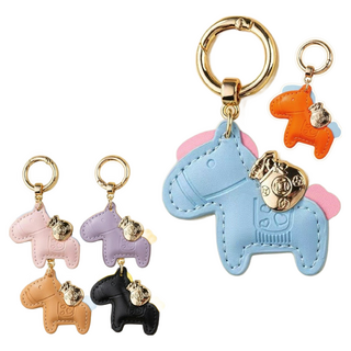可愛馬造型 鑰匙圈 吊飾 皮革材質 五金配件, 粉色, 1個
