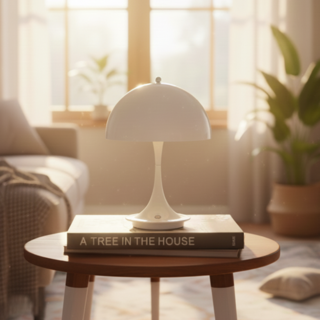 사시한사 머쉬룸 무드등 LED 단스탠드 인테리어 조명, 화이트