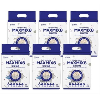 내꼬냥 프리미엄 두부벤토 모래 6in1 고양이 두부모래 무향 응고 탈취 저먼지 6L MAXMIX6, 6개