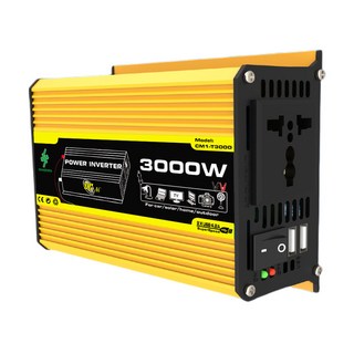 차량전용 듀얼 USB 지능형 전원 인버터 RV 캐러밴전용 스마트 내장 퓨즈 3000W DC 12V-AC 110 220V, 04 12V to 110V Yellow