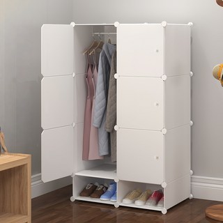 CUBBYCASE 조립식 플라스틱 수납장 간이 옷장 소형 보관장 신발장, White