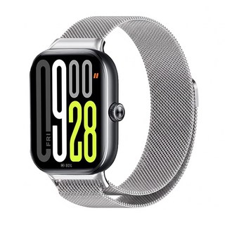 샤오미 레드미워치 6 5 / 스마트밴드 9 8 프로 호환 밀레니즈 루프 메탈 스테인리스 밴드, 1개, 실버