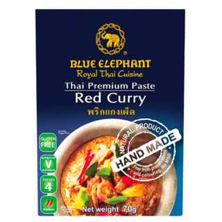 藍象泰式紅咖哩醬，道地泰式風味，輕鬆烹調美味咖哩料理，不含人工色素及防腐劑, 70g, 1個