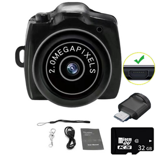 迷你相機 輕巧便攜 高畫質隱蔽拍攝蒐證紀錄, 1個, 迷你相機+安卓讀卡器+32G記憶卡