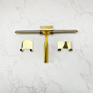 창닦기 스퀴지 10 "인치 골드 고무 실리콘 샤워 클리너 후크 스테인레스 스텐 스틸 스크레이퍼 욕실 자동차, 01 금