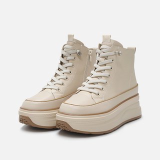 여성 퍼안감 통굽 키높이 하이탑 부츠핏 스니커즈 5.5cm