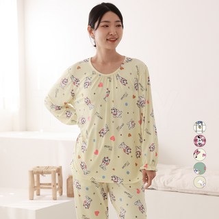 투와이 디즈니 여성 피치 긴팔 파자마 상하세트 DG306