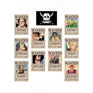 원피스포스터 수배서 현상금 밀짚모자 해적단 빈티지 굿즈 장식, 3. 빨간머리해적단