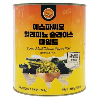에스파씨오 할라피뇨 마일드 슬라이스 3kg, 1개