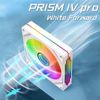 ARGB稜鏡風扇 4pro電腦機箱散熱 12CM發光靜音黑色白色二代四代彩光, 1個, 白色 / 向前