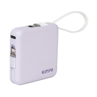 KINYO 小方塊 大方塊 行動電源 自帶線 TypeC 雙線夾心隨手充 迷你 大容量 行動電源 行充 KNY001, 5000mAh｜淡紫, 淡紫, 5000mAh｜淡紫
