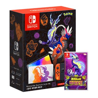 닌텐도 스위치 OLED 스칼렛 바이올렛 에디션 게임기 본체 + 포켓몬스터 바이올렛 게임칩 국내정품