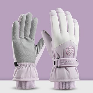 滑雪手套 機車手套 防寒保暖觸屏手套 防風防水摩托車騎車騎士手套 男女用, 【H164】紫色, 1個