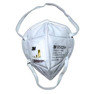 【KN95/P2等級】3M 9502V 呼吸閥款 頭戴式防護口罩(粒狀汙染物 PM2.5 空汙 粉塵環境等), 白色, 1個