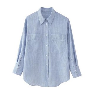 여성 브레스트 세트 빈티지 피스 싱글 및 셔츠 스트라이프 허리 패션 바지 2 시크 여성용 신축성