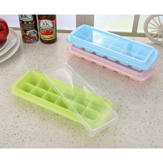 愛廚房 12大格冰塊模具2件組 (顏色隨機) 衛生製冰盒 冰塊模具 冰格, 1個