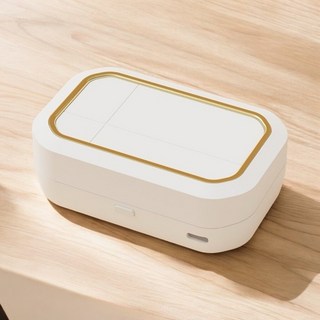 便攜式隱形眼鏡清洗器 高頻震動清潔機 LED數顯 四檔定時 Type-C充電 附鏡子, 1個, 白色【送充電線+清洗倉+夾子+吸盤】, 白色