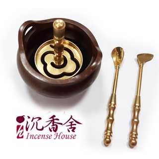 【沉香舍】迷你銅香爐含香模、香鏟、香匙，3.5公分、8公分, 1個