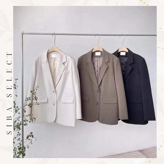 【SiBA Girl】韓版後開叉西裝外套 黑色釦子 有內裡 墊肩 女裝