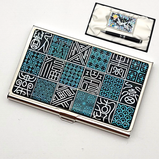 한국민예사 나전칠기 자개 명함 케이스 볼펜 세트 전통 기념품 한국기념품 외국인 선물, 65 창살문자도, 1개