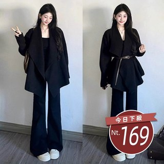 韓版高腰垂感微喇叭褲 寬褲 鯊魚褲 女裝 - 台灣發貨