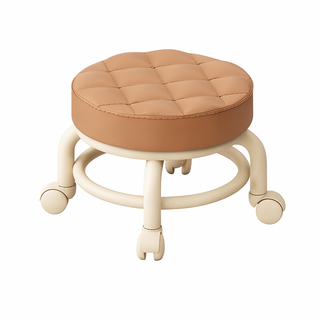 萬向滑輪矮凳/小椅子 - 靈活移動圓凳, 咖啡／圓凳, 1個
