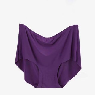 褲公主 涼感內褲 大尺碼無痕高腰內褲 棉花糖女孩孕婦內褲 女生內褲, 深紫色冰絲