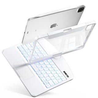 AITEWO 아이패드 호환 매직키보드 케이스 360도회전 한글 키보드 펜슬 수납 백라이트 에어 10.9 11 프로 1/2/3/4/5/6/7 세대 12.9 13인치 M2 M3 M4, 단색 화이트, 1개