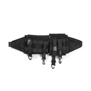 吉業重工國潮機能多功能腰包胸手機包貼身耐磨戶外休閒便攜式腰包工具腰包, 黑色, 1個