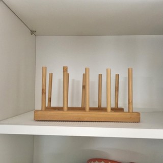 랩퍼토리 주방 접시 그릇 정리대 대나무 접시꽂이 거치대 3칸 4칸, 1개