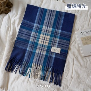 JOJO 仿羊絨格紋圍巾 聖誕紅格紋 200cm x 37cm