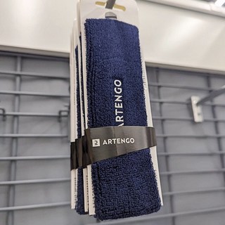 迪卡儂棉質吸汗舒適止滑頭帶，運動頭帶/頭巾/髮帶，跑步/瑜珈適用，男女中性款, 運動頭帶 深藍色, 1個