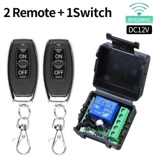 스마트카드 무선 RF 43HZ 조명 DIY 모듈 12V 1채널 10A 릴레이 수신기 ON OFF 원격 제어 자동차 게이트, 01 1 SWITCH 2 REMOTE