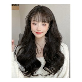 2021여자단발스타일 빅 웨이브 그물 레드 원피스 U 자형 심리스 가발 조각, 연한 갈색, 40CM, 1개