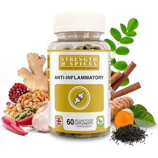 향신료 항 이동성 근육 28가지 강력한 이 포함 강황 캡슐 올 내추럴 1000mg 60캡슐, 1개